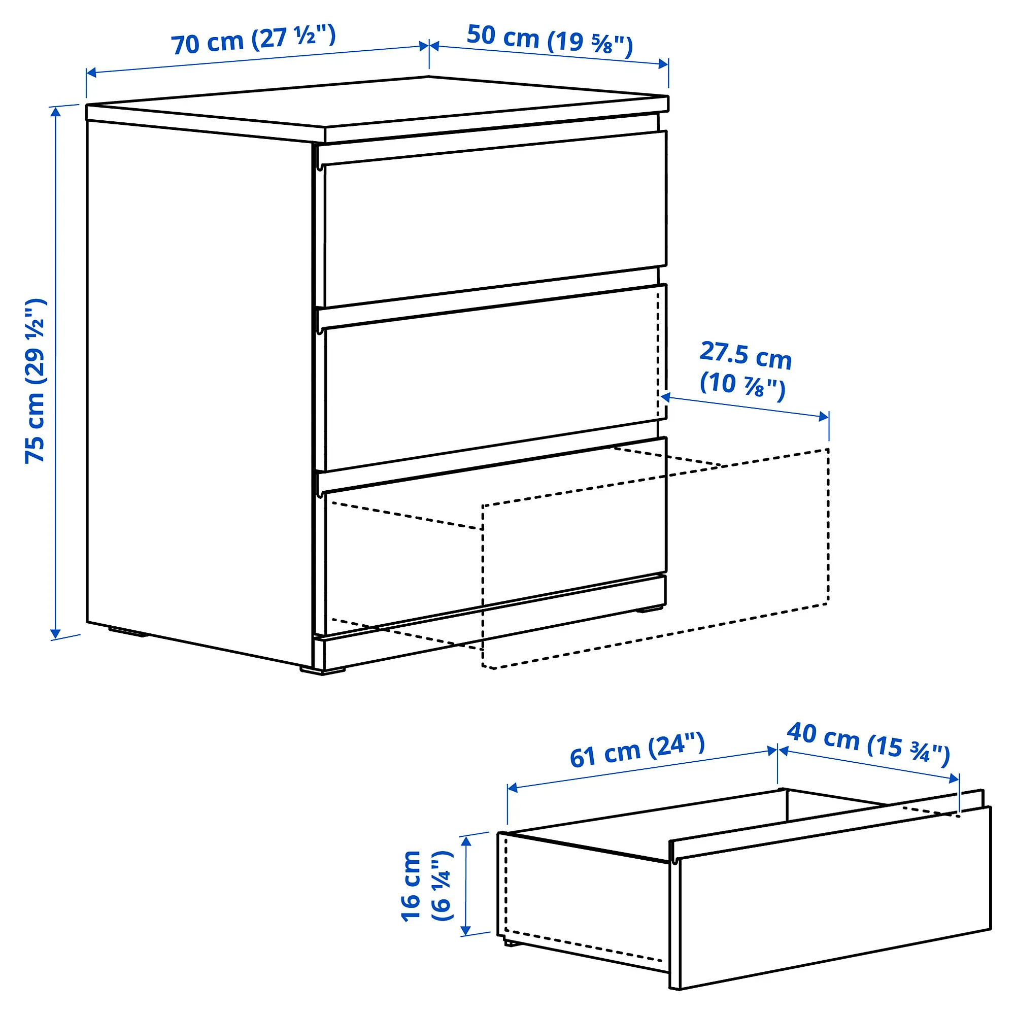 Comoda Ikea Storklinta 70x50x75 (Maro inchis) - 5