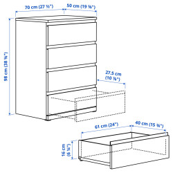 Comoda Ikea Storklinta 70x50x98 (Maro inchis) Thumb