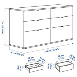 Комод Ikea Vihals 140x47x75 (Белый) Thumb