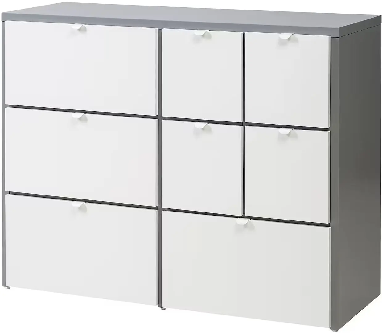 Comodă Ikea Visthus 8 sertare 122x96 (Gri/Alb)