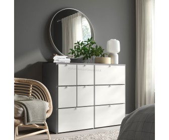 Комод Ikea Visthus 8 ящиков 122x96 (Серый/Белый)