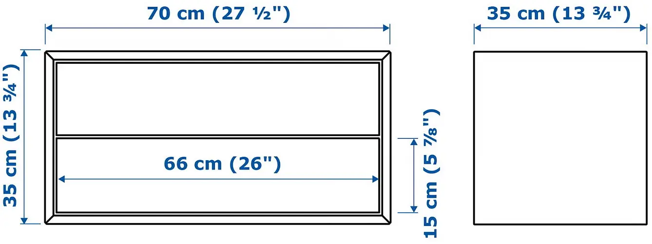 Comoda suspendata Ikea Eket 2 sertare 70x35x35 (Alb) - 5