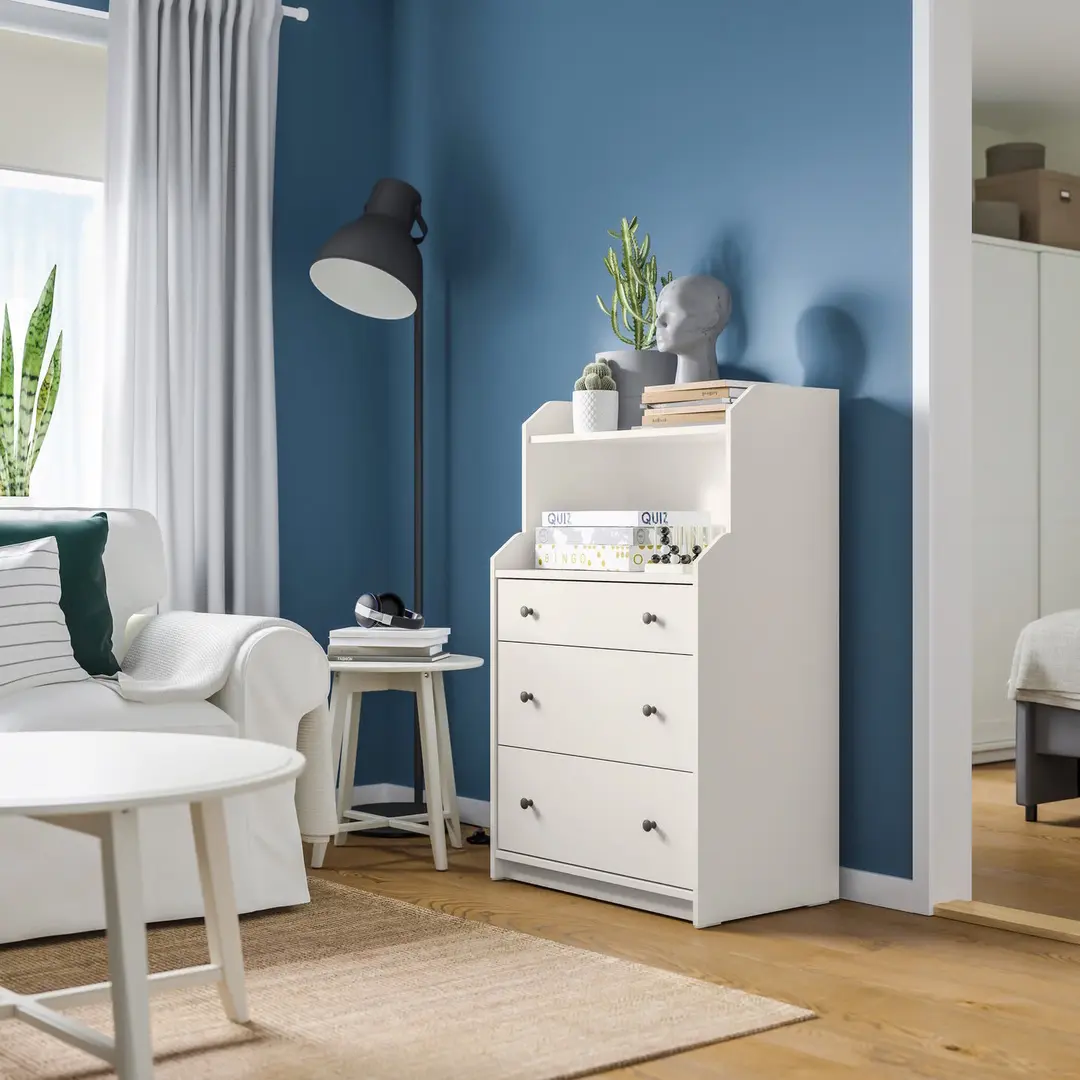 Comoda cu polita Ikea Hauga 70x46x116 (Alb)