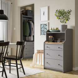 Comoda cu polita Ikea Hauga 70x46x116 (Gri) Thumb