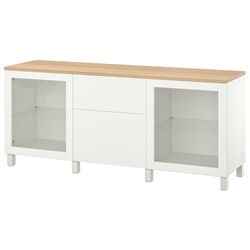 Bufet Ikea Besta/Sindvik/Lappviken/Stubbarp glisiera sertar cu sistem apasare 180x42x76 (Alb) Thumb