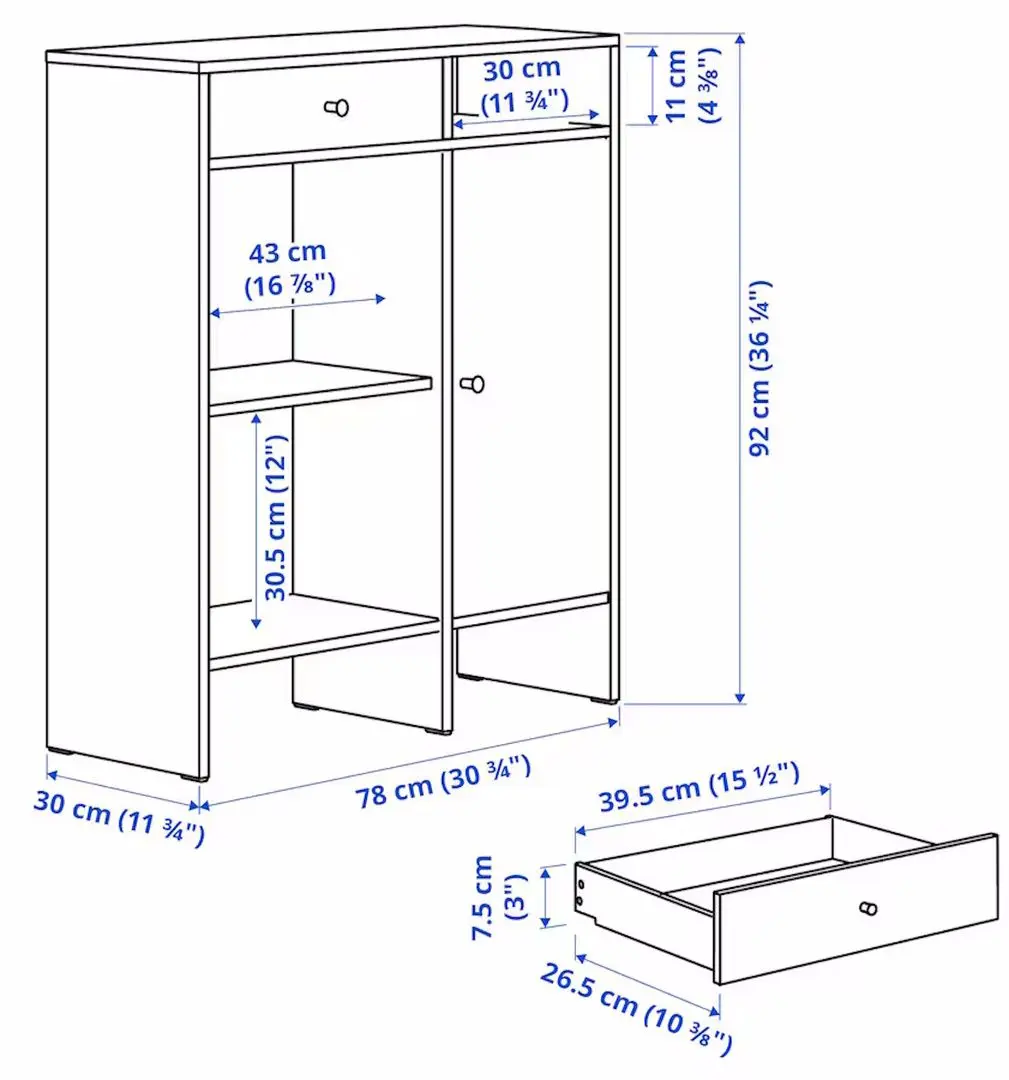 Тумба Ikea Baggebo 78x92 (Белый)