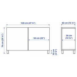 Tumba Ikea Besta/Bergsviken/Stubbarp cu usi 120x42x74 (Alb/Bej.Aspect Marmura) Thumb
