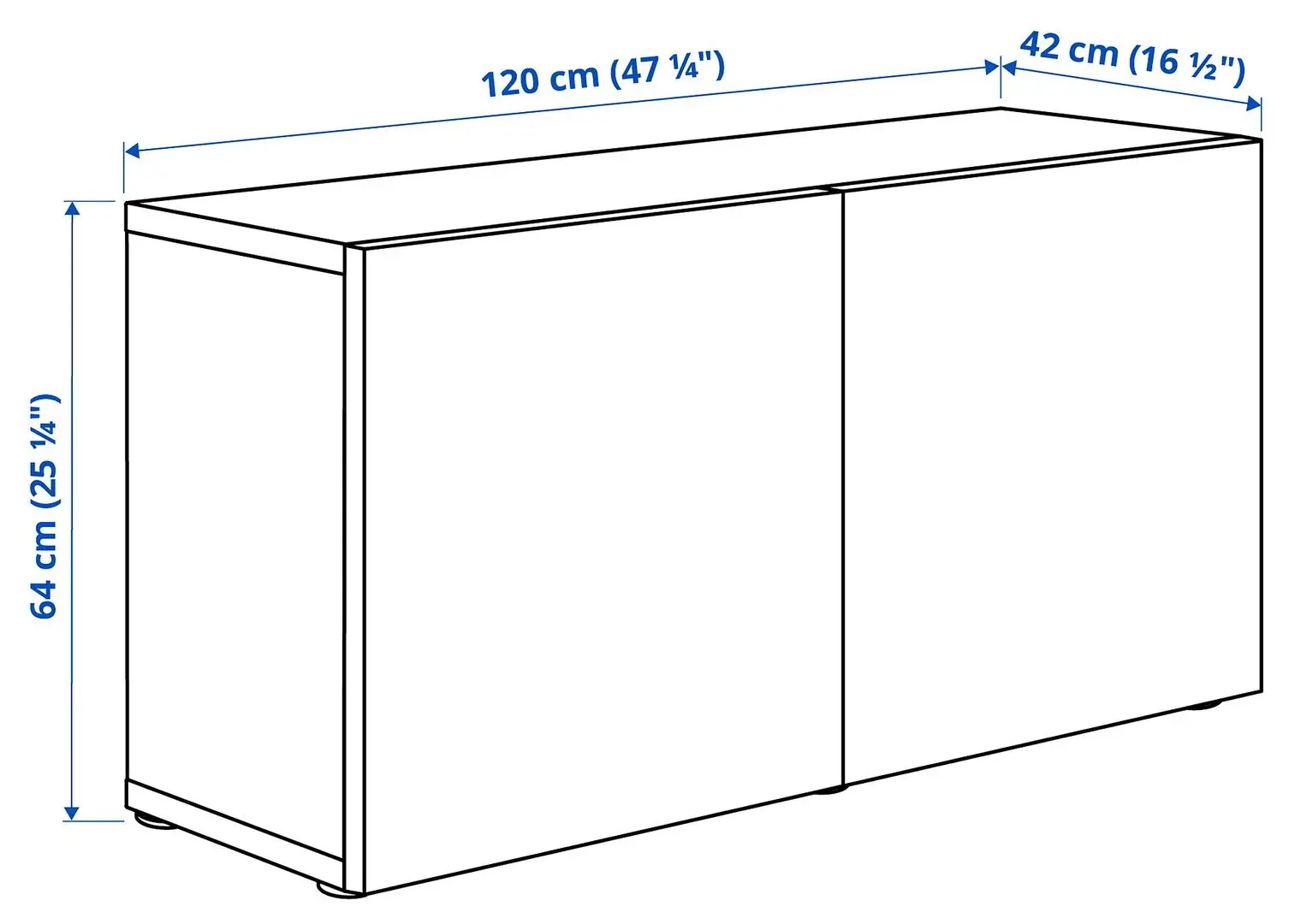 Тумба Ikea Besta дверцы 120x42x64 (Под Беленый Дуб/Лаппвикен под Беленый Дуб)