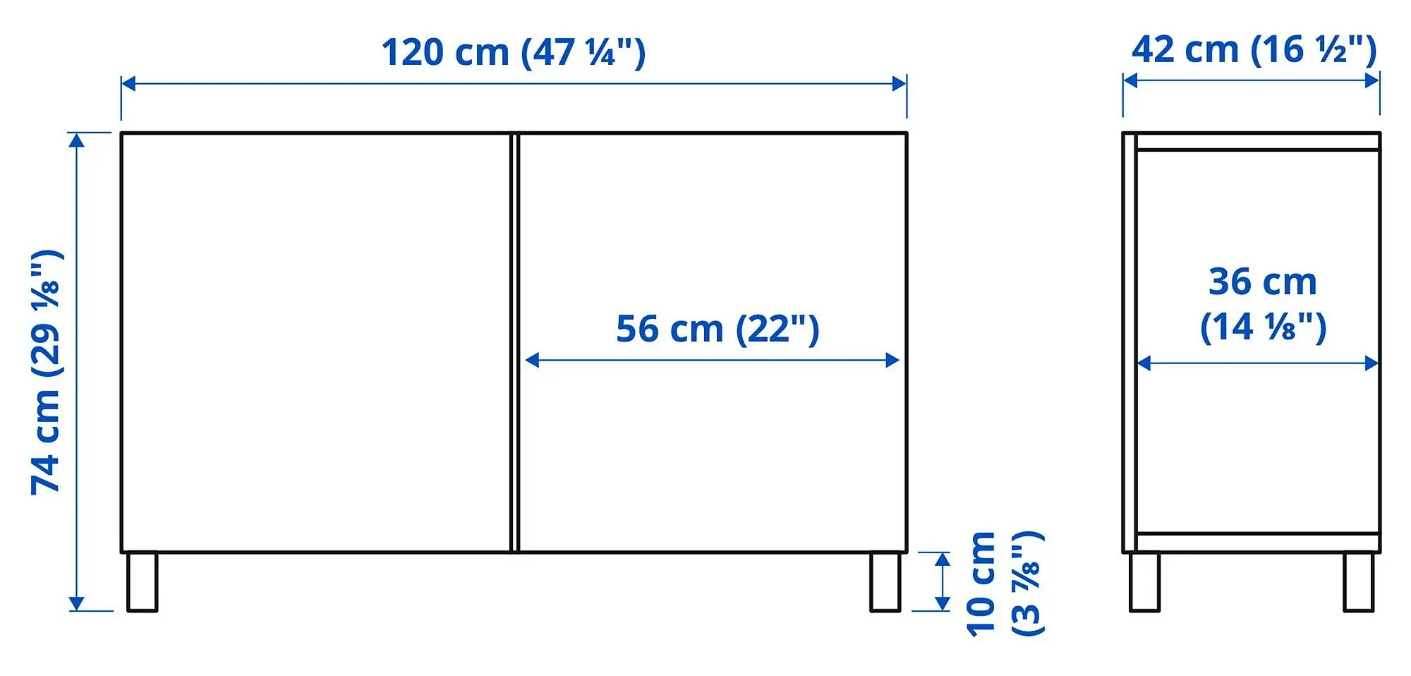 Tumba Ikea Besta usi 120x42x74 (Gri Inchis/Riksviken Aspect Cositor Mat Inchis) - 6
