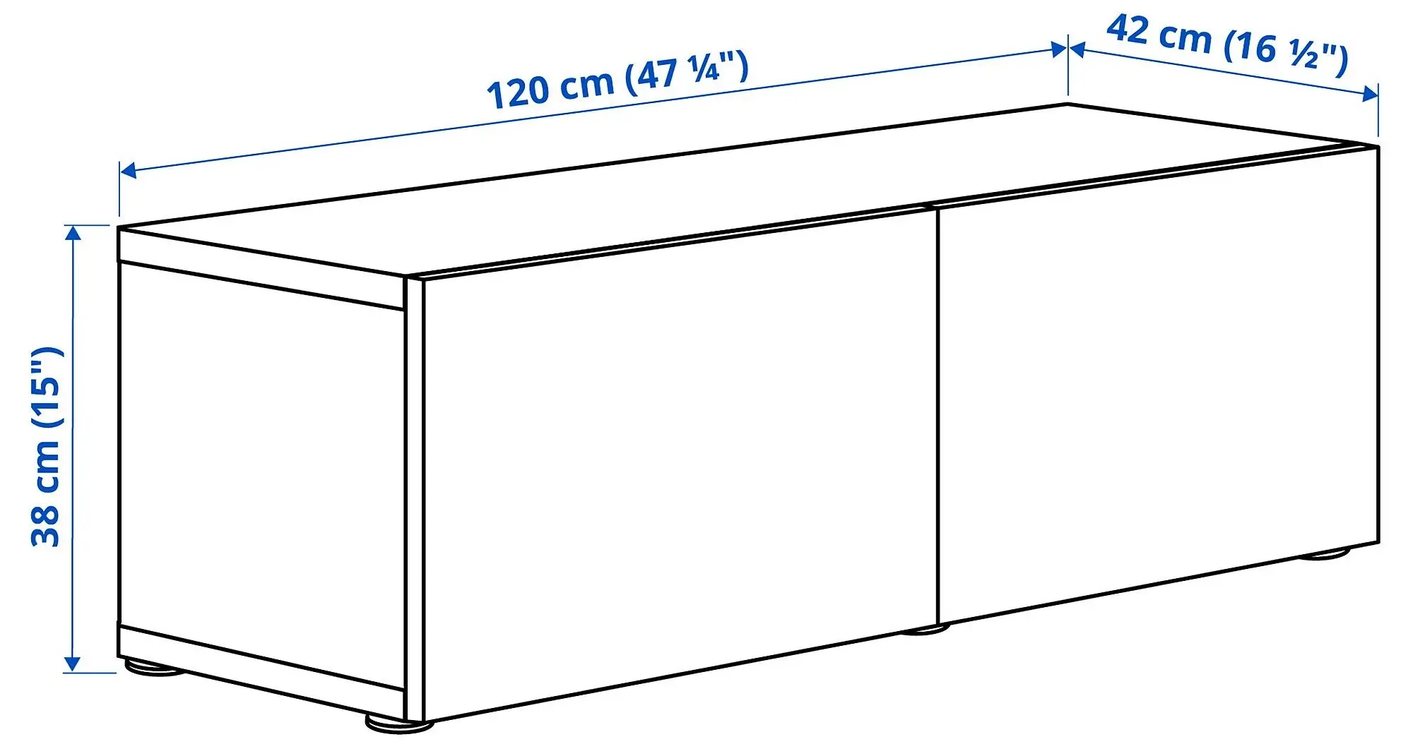 Tumba Ikea Besta usi/polite 120x42x38 (Gri Inchis/Lappviken Gri Inchis)