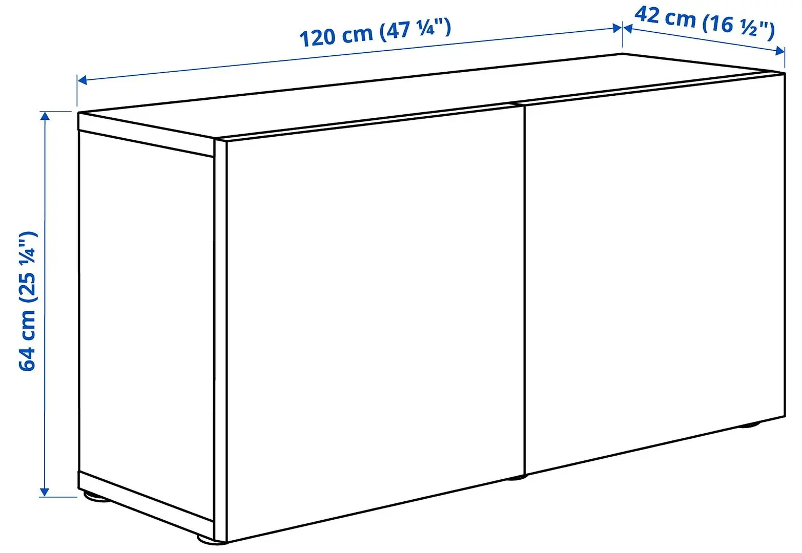 Tumba Ikea Besta usi/polite 120x42x64 (Gri Inchis/Lappviken Gri Inchis)