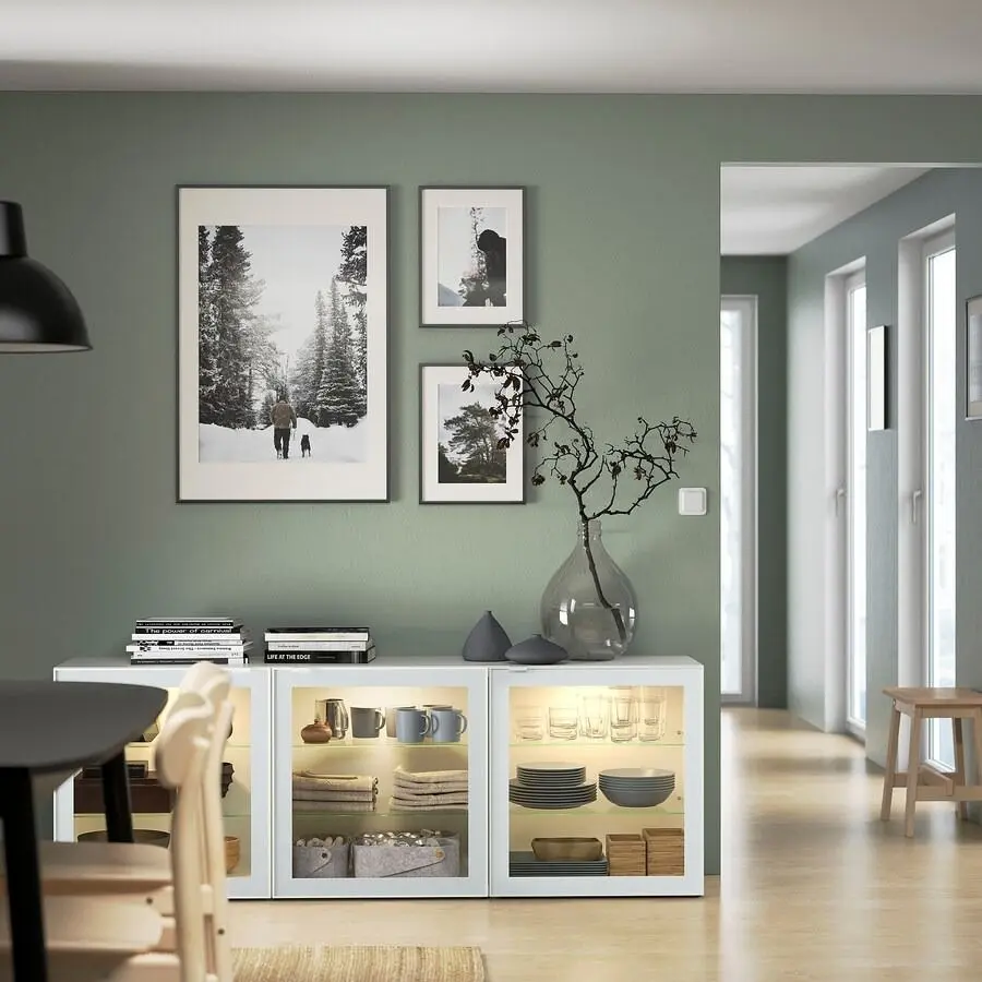 Буфет Ikea Besta дверцы/прозрачное стекло 180x42x65 (Глассвик Белый) - 2