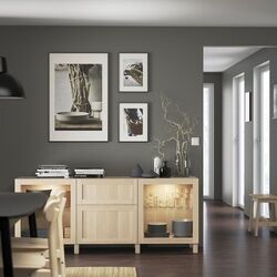 Bufet Ikea Besta usi/sertare/deschidere apăsare 180x42x74 (Hanviken/Sindvik/Stubbarp Aspect Stejar Alb) Thumb