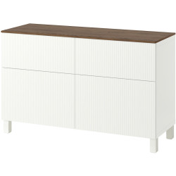 Tumba Ikea Besta/Forvaltare usi/sertare 120x42x74 (Alb/Aspect Nuc) Thumb