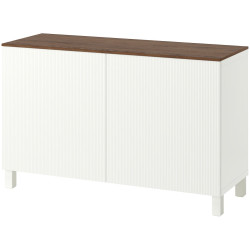 Tumba Ikea Besta/Forvaltare cu usi 120x42x75 (Alb/Aspect Nuc) Thumb