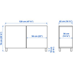 Tumba Ikea Besta/Forvaltare cu usi 120x42x75 (Alb/Aspect Nuc) Thumb
