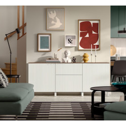 Тумба Ikea Besta/Forvaltare с ящиками 180x42x75 (Белый/Под Орех)