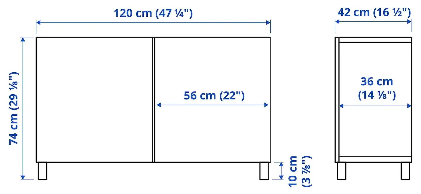 Tumba Ikea Besta/Hanviken/Stubbarp 120x42x74 (Aspect stejar antichizat) - 6