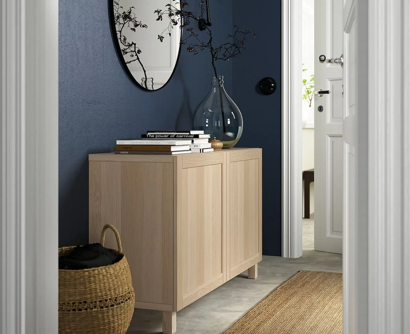 Tumba Ikea Besta/Hanviken/Stubbarp 120x42x74 (Aspect stejar antichizat)