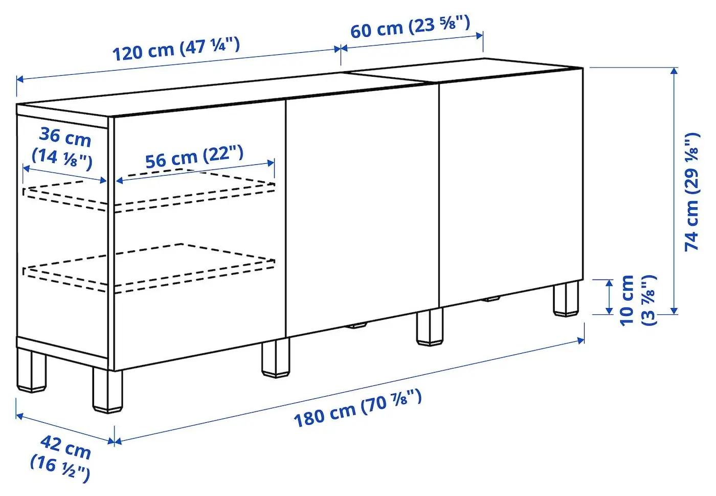 Tumba Ikea Besta/Hanviken/Stubbarp 180x42x74 (Aspect Stejar Antichizat) - 6