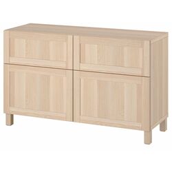 Тумба Ikea Besta/Hanviken/Stubbarp дверцы/ящики/нажимные направляющие 120x42x74 (Имитация Состаренного Дуба) Thumb