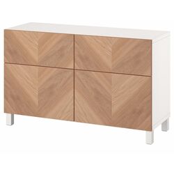 Tumba Ikea Besta/Hanviken/Stubbarp usi/sertare/furnir/deschidere apasare 120x42x74 (Stejar) Thumb
