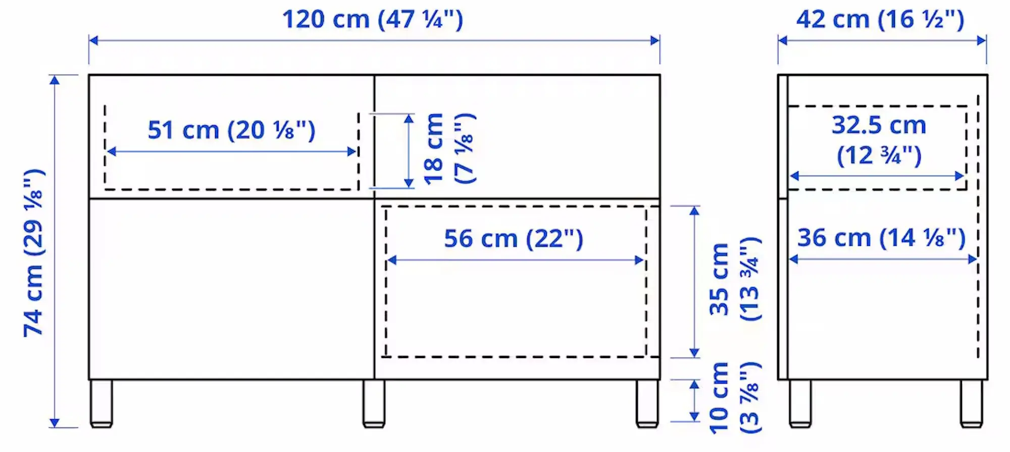 Tumba Ikea Besta/Hanviken/Stubbarp usi/sertare/furnir/deschidere apasare 120x42x74 (Stejar) - 7
