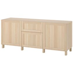 Tumba Ikea Besta/Hanviken/Stubbarp balamale cu inchidere lina 180x42x74 (Aspect Stejar) Thumb