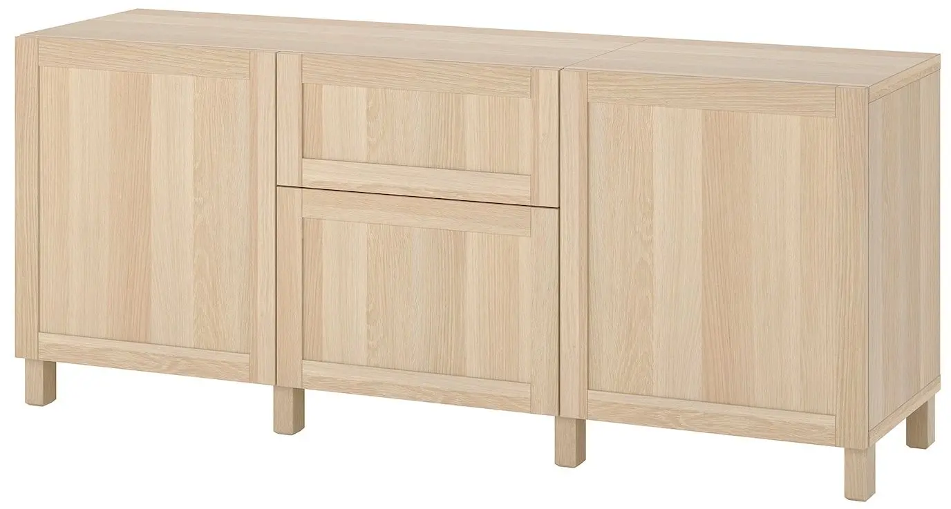 Tumba Ikea Besta/Hanviken/Stubbarp balamale cu inchidere lina 180x42x74 (Aspect Stejar) - 3