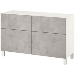 Тумба Ikea Besta/Kallviken/Stubbarp ящик с плавно-закрывающимися направляющими 120x42x74 (Белый/Имитация бетона) Thumb