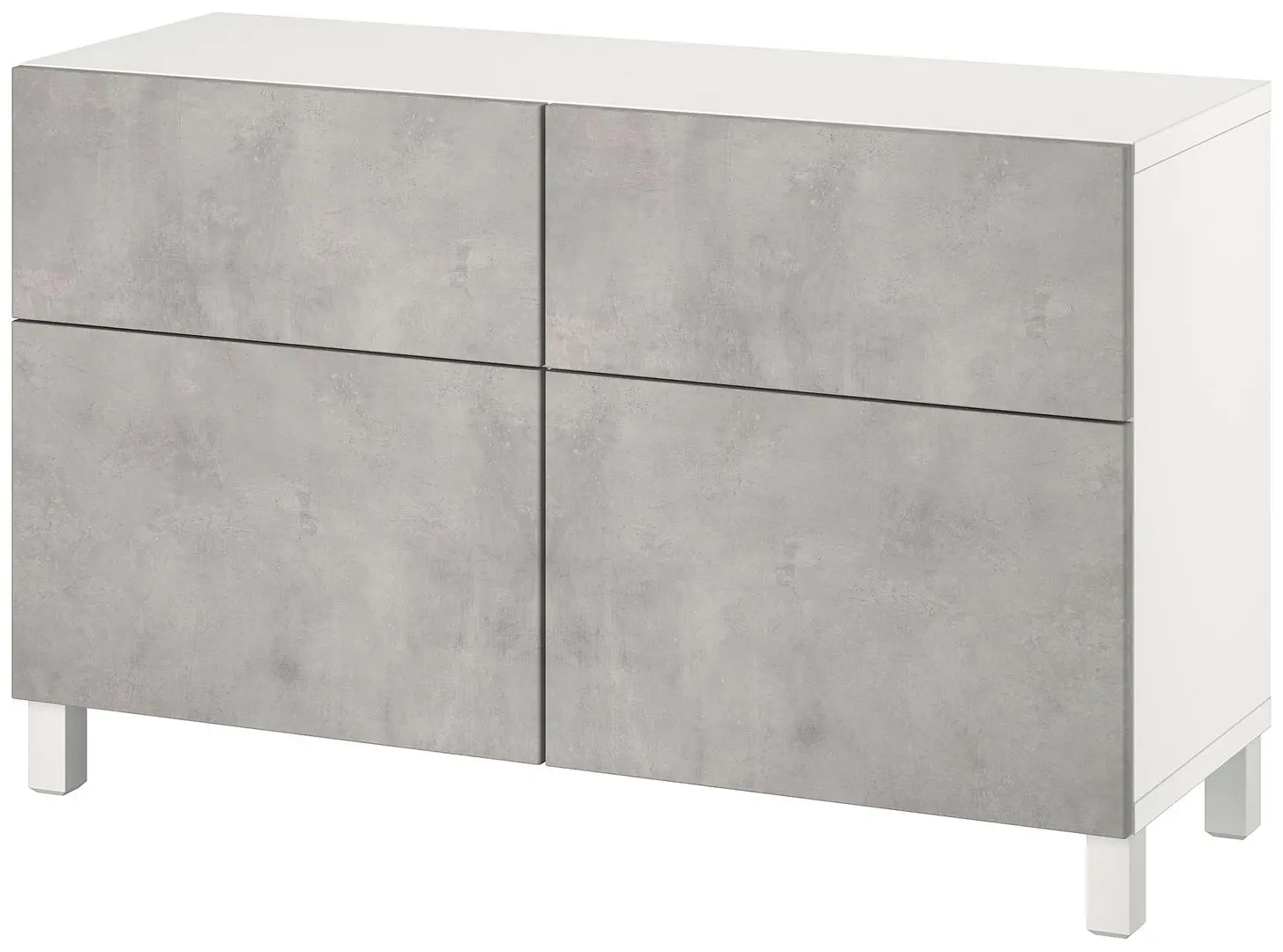 Тумба Ikea Besta/Kallviken/Stubbarp ящик с плавно-закрывающимися направляющими 120x42x74 (Белый/Имитация бетона) - 2