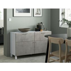 Тумба Ikea Besta/Kallviken/Stubbarp ящик с плавно-закрывающимися направляющими 120x42x74 (Белый/Имитация бетона)