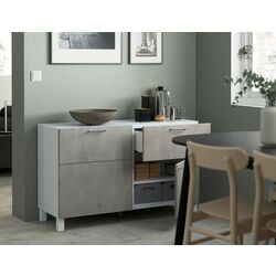Тумба Ikea Besta/Kallviken/Stubbarp ящик с плавно-закрывающимися направляющими 120x42x74 (Белый/Имитация бетона) Thumb