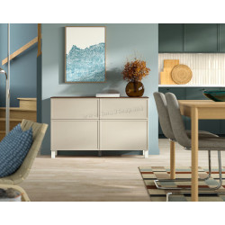 Тумба Ikea Besta/Krukmakare дверцы/ящики 120x42x75 (Бежевый/Под Орех)