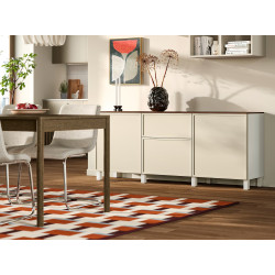 Tumba Ikea Besta/Krukmakare cu sertare 180x42x74 (Bej/Alb/Aspect Nuc) Thumb