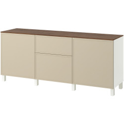 Tumba Ikea Besta/Krukmakare cu sertare 180x42x74 (Bej/Alb/Aspect Nuc) Thumb