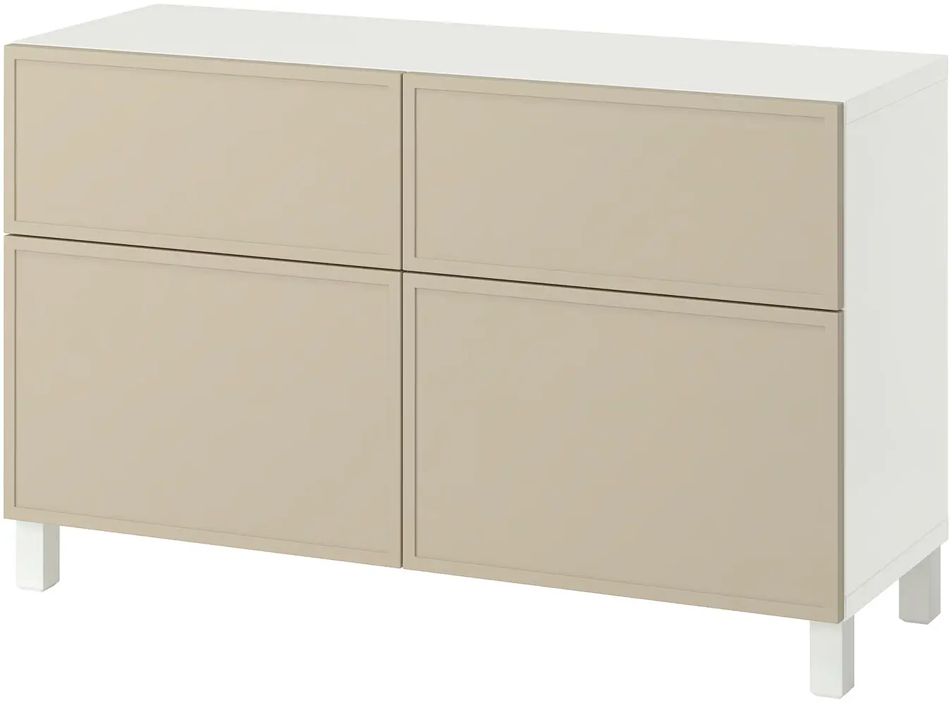 Тумба Ikea Besta/Krukmakare/Stubbarp дверцы/ящики 120x42x74 (Бежевый/Белый) - 3