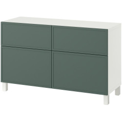 Tumba Ikea Besta/Krukmakare/Stubbarp usi/sertare 120x42x74 (Gri-Verde Inchis/Alb) Thumb