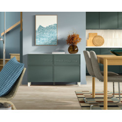 Tumba Ikea Besta/Krukmakare/Stubbarp usi/sertare 120x42x74 (Gri-Verde Inchis/Alb)