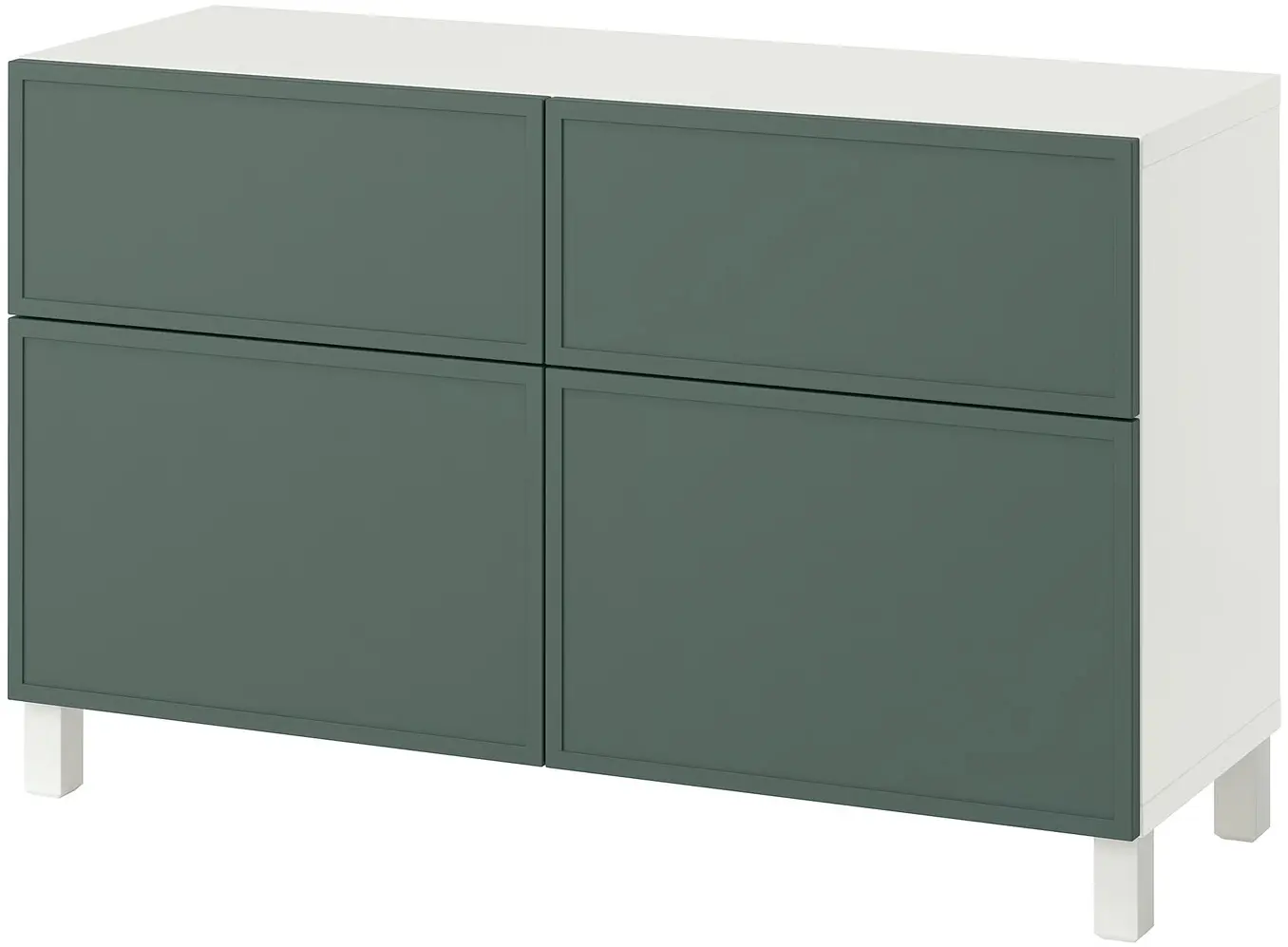Tumba Ikea Besta/Krukmakare/Stubbarp usi/sertare 120x42x74 (Gri-Verde Inchis/Alb) - 3