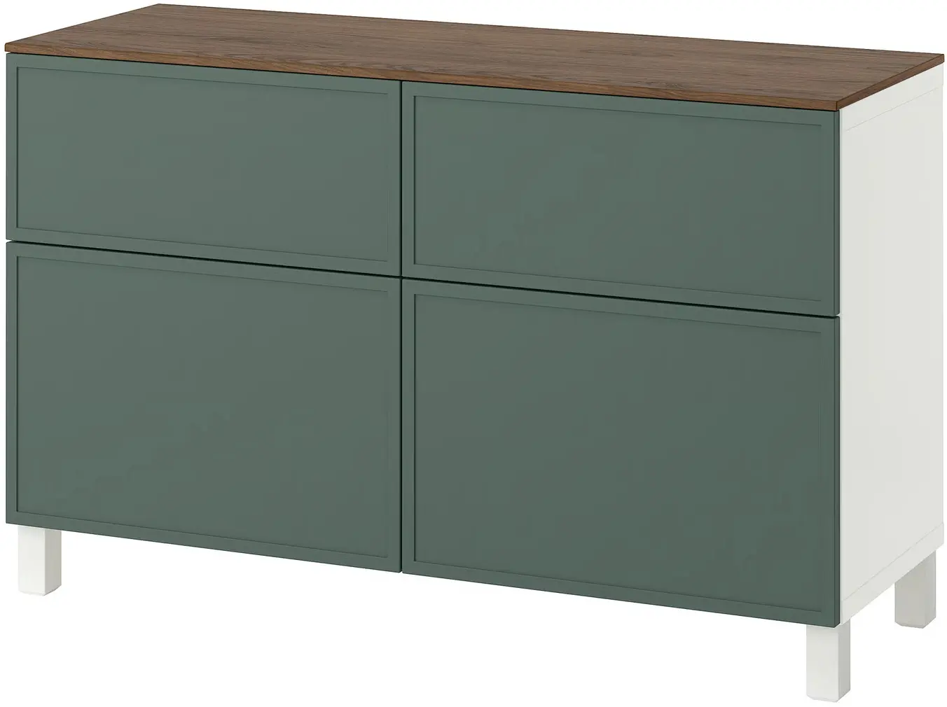 Tumba Ikea Besta/Krukmakare/Stubbarp usi/sertare 120x42x75 (Gri-Verde Inchis/Alb/Aspect Nuc) - 2