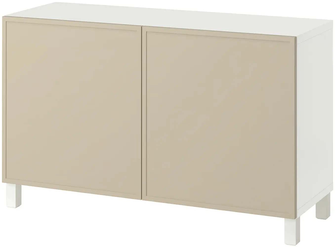 Tumba Ikea Besta/Krukmakare/Stubbarp cu usi 120x42x74 (Bej/Alb) - 3