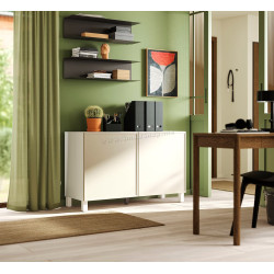 Тумба Ikea Besta/Krukmakare/Stubbarp с дверцами 120x42x74 (Бежевый/Белый)