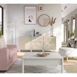 Tumba Ikea Besta/Krukmakare/Stubbarp cu sertare 180x42x74 (Bej/Alb)