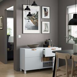 Тумба Ikea Besta/Lappviken/Stubbarp дверцы/ящики/нажимные направляющие 120x42x74 (Белый) Thumb