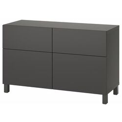 Tumba Ikea Besta/Lappviken/Stubbarp usi/sertare/deschidere apasare 120x42x74 (Gri Inchis) Thumb