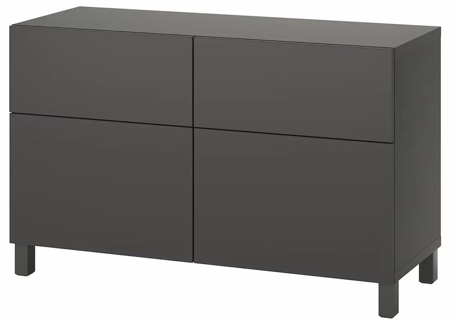 Tumba Ikea Besta/Lappviken/Stubbarp usi/sertare/deschidere apasare 120x42x74 (Gri Inchis) - 2