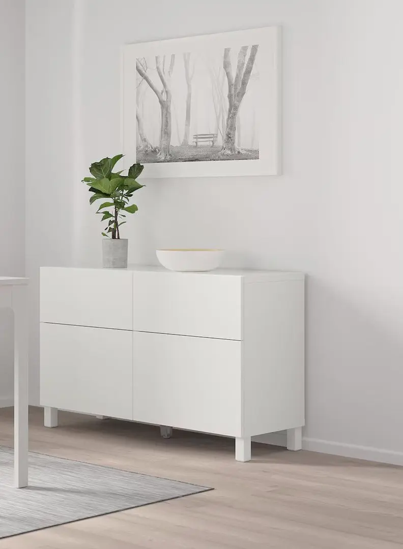 Tumba Ikea Besta/Lappviken/Stubbarp usi/sertare/sina sertar inchidere lina 120x42x74 (Alb)