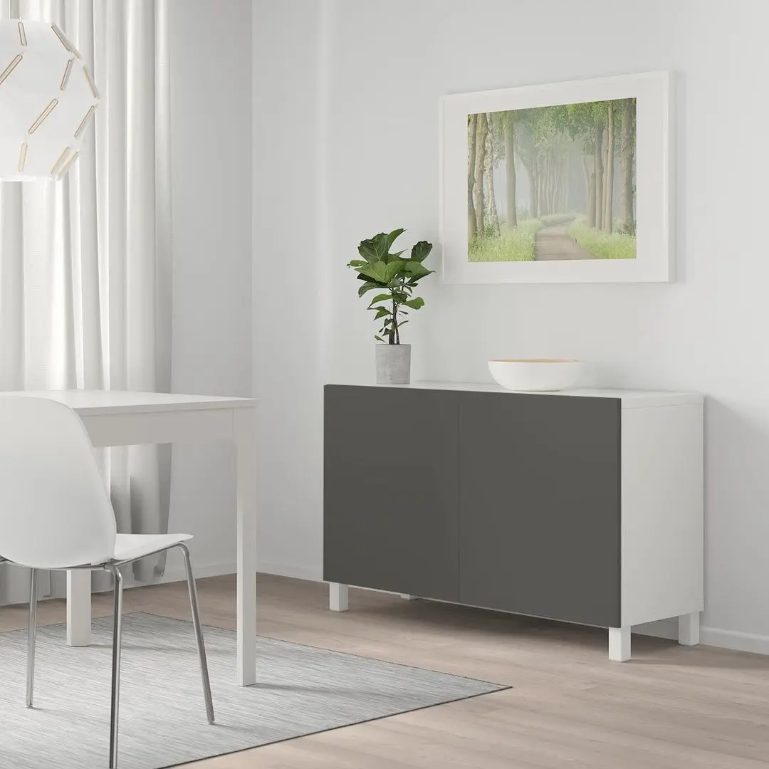 Тумба Ikea Besta/Lappviken/Stubbarp с дверцами 120x42x74 (Темно-Серый)