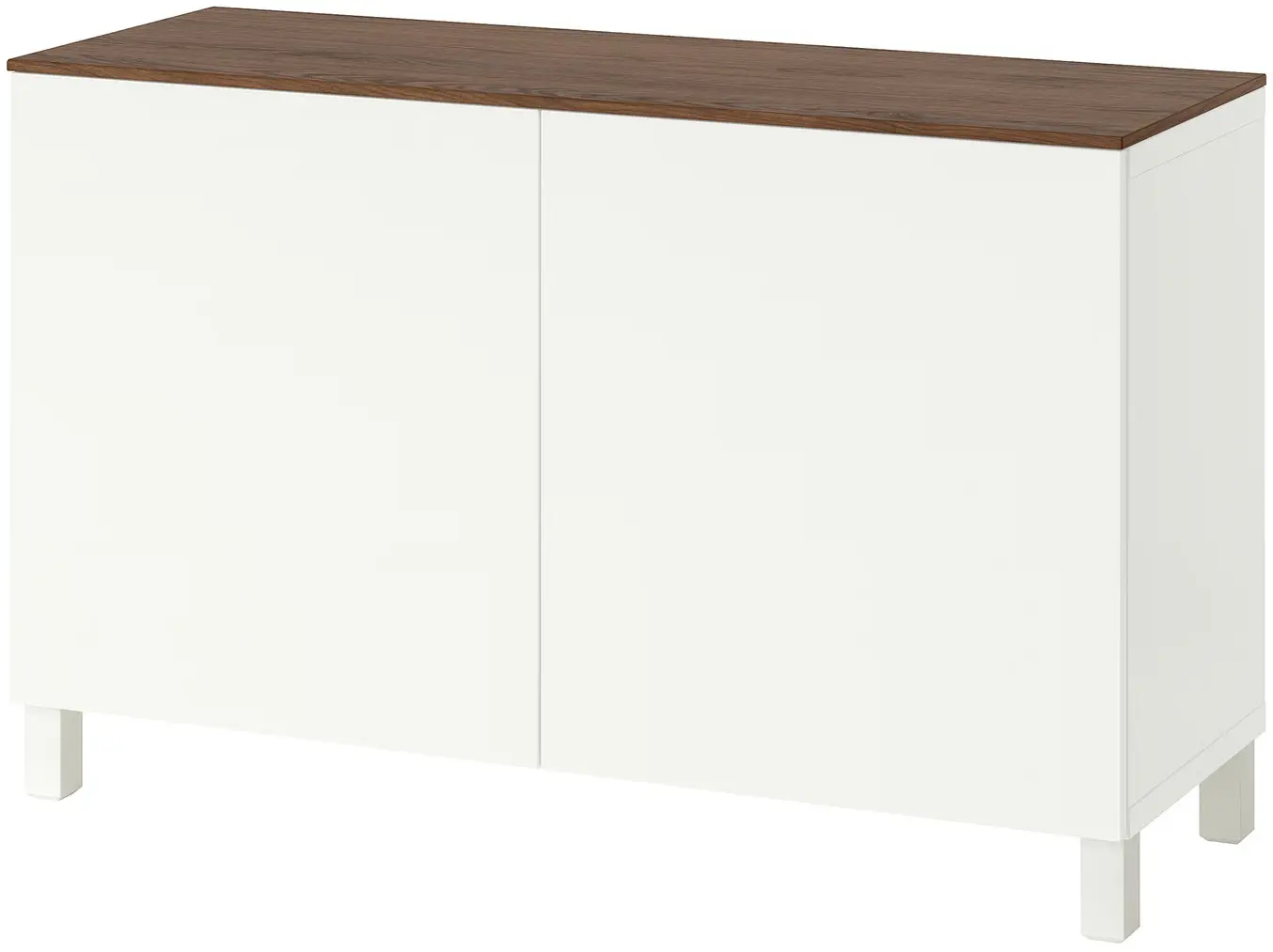 Тумба Ikea Besta/Lappviken/Stubbarp с дверцами 120x42x75 (Белый/Под Орех) - 2